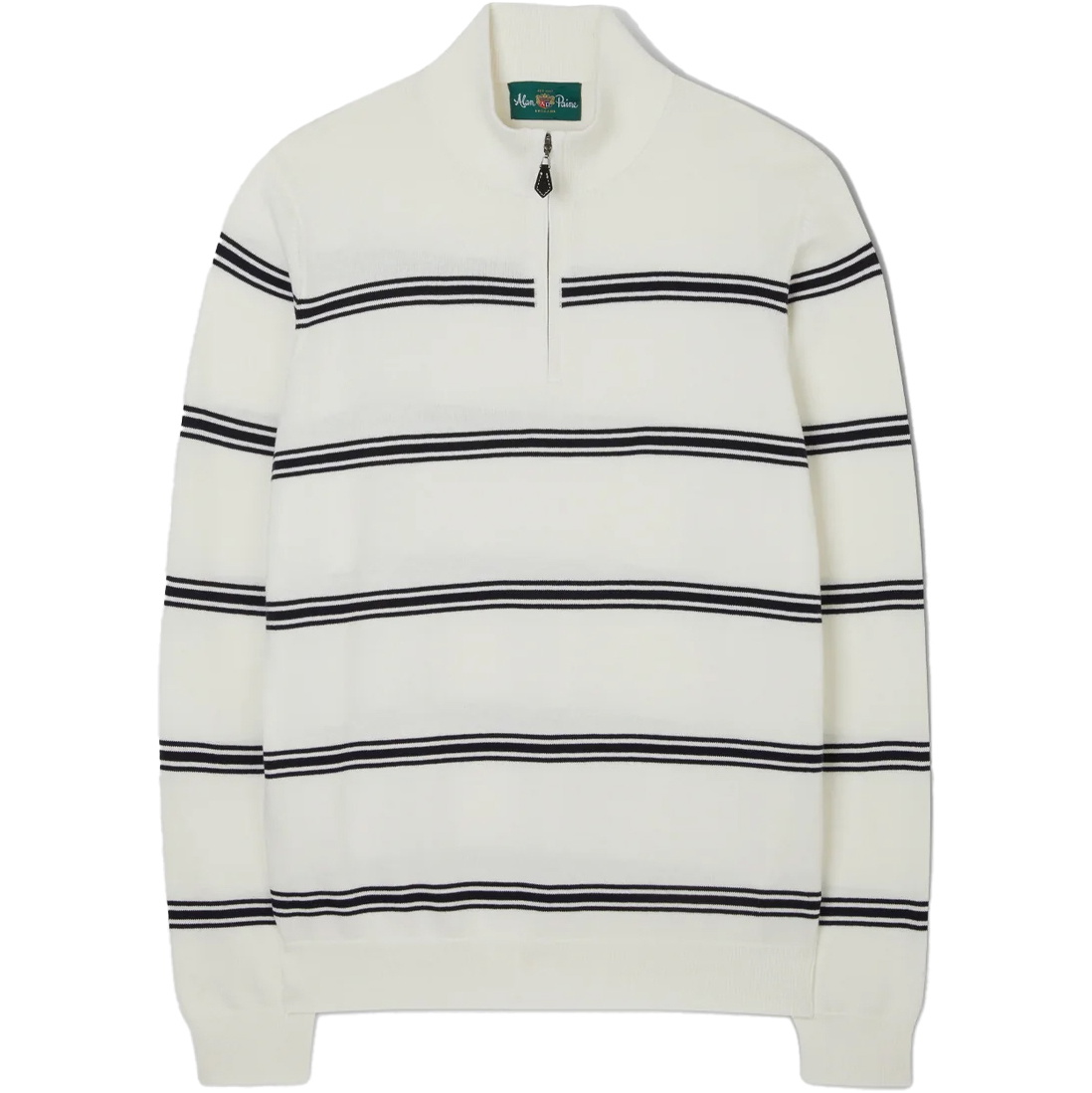 Alan Paine Houghton Trui Met Hoge Kraag 116U11 - Ecru / Dark Navy